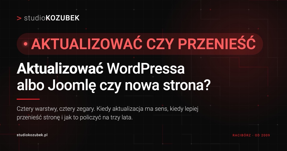 Aktualizować WordPressa albo Joomlę czy zbudować nową stronę bez wtyczek