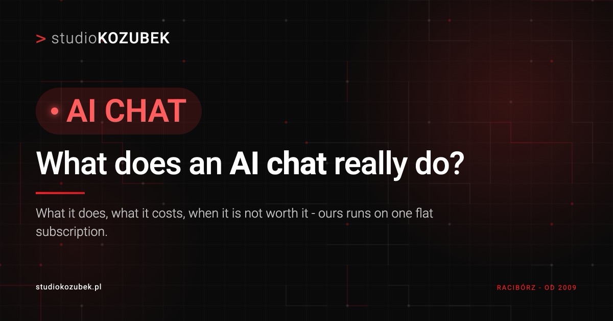 An AI chat on a business website - what it really does and what it costs