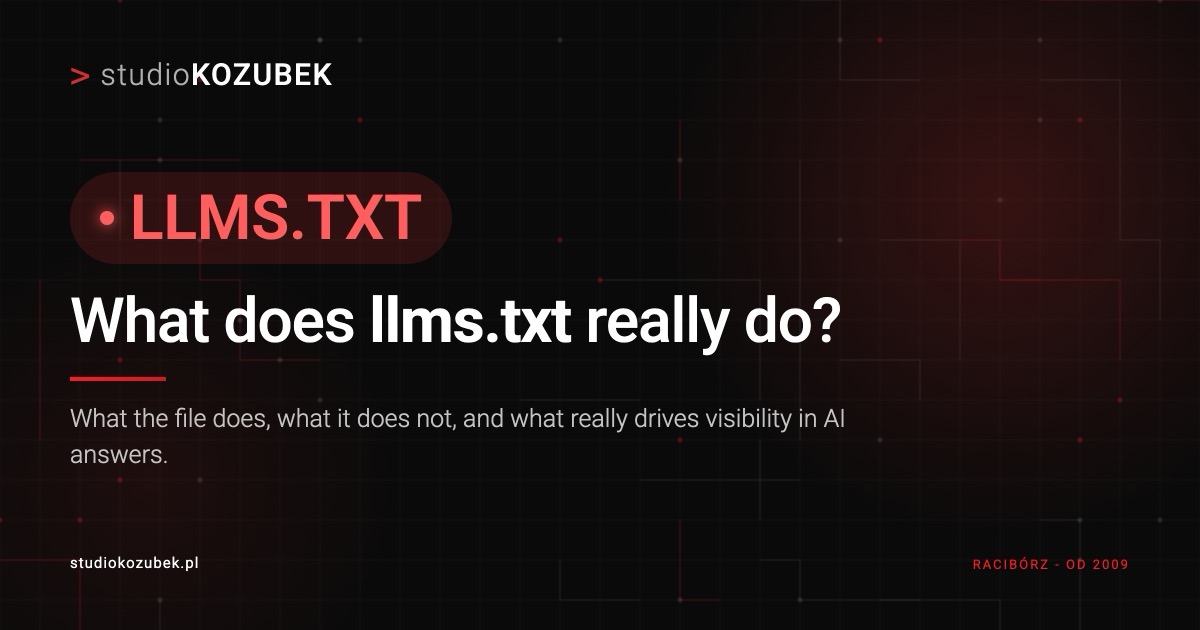 The llms.txt file - how to prepare a site for AI models