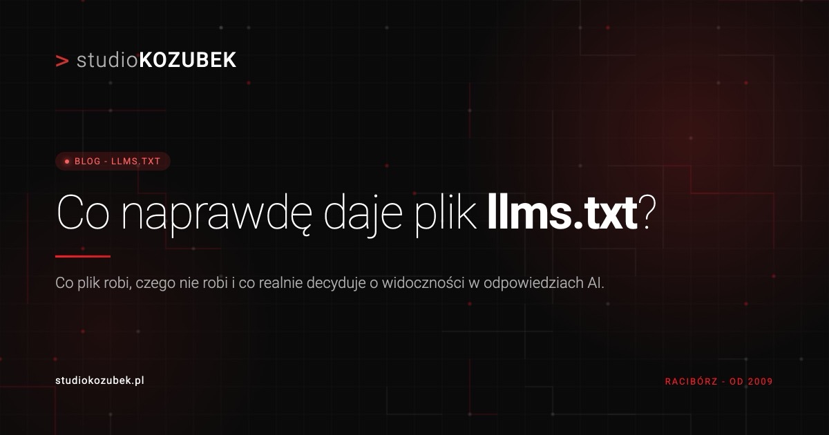 Plik llms.txt - jak przygotować stronę dla modeli AI