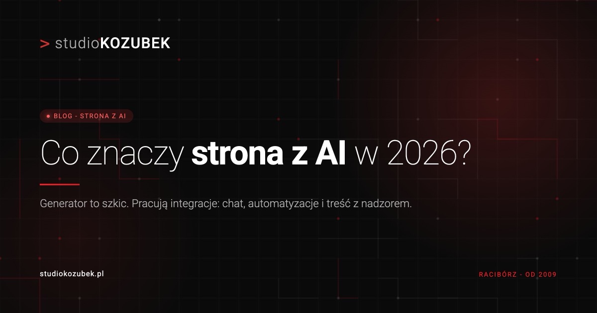 Strona internetowa z AI - integracje, które pracują